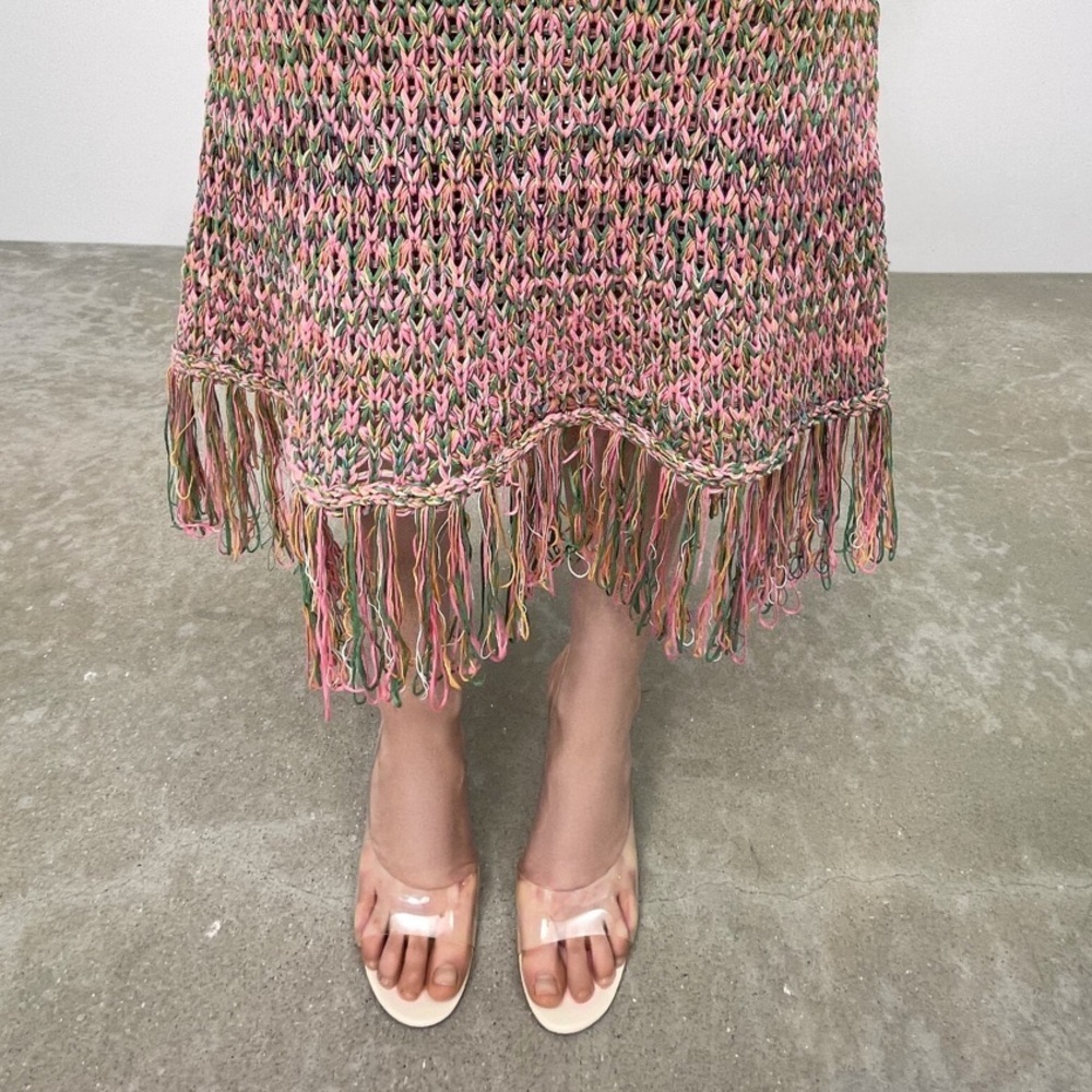 ZARA HIGH HEELED VINYL SANDALS SZ 9 and 8 - Picture 6 of 7